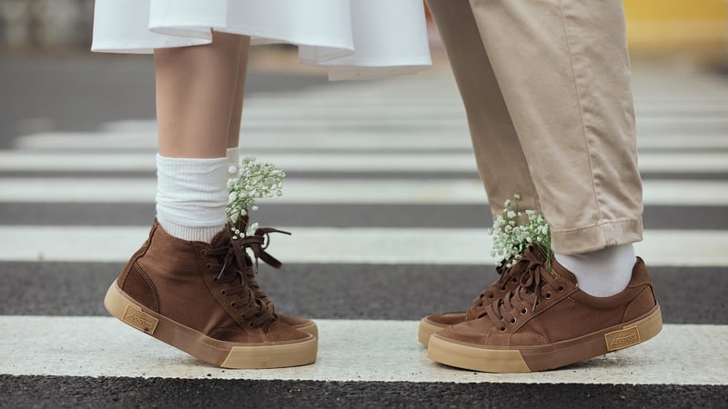 Couple holding hands